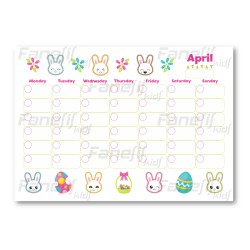 Printable Blank Monthly Calendar (Monday-Sunday): Easter April