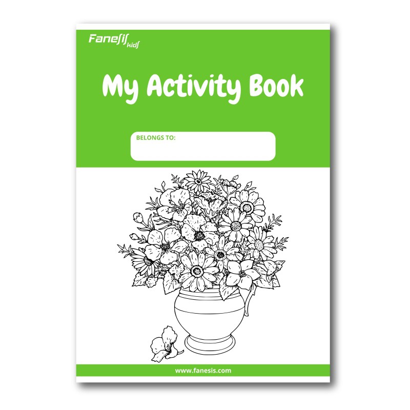 FREE Printable My Activity Book Cover Flower Bouquet Fanesis Kids