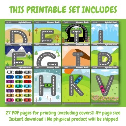 Alphabet Roads: Printable Activity Worksheets for Kids Ages 3-5 (ENGLISH)