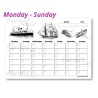 FREE Printable Blank Monthly Calendar (Monday-Sunday): Ships