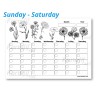 FREE Printable Blank Monthly Calendar (Sunday-Saturday): Flowers