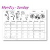 FREE Printable Blank Monthly Calendar (Monday-Sunday): Flowers