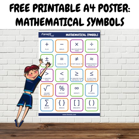 FREE Printable A4 Poster for Kids Ages 3+: Mathematical Symbols