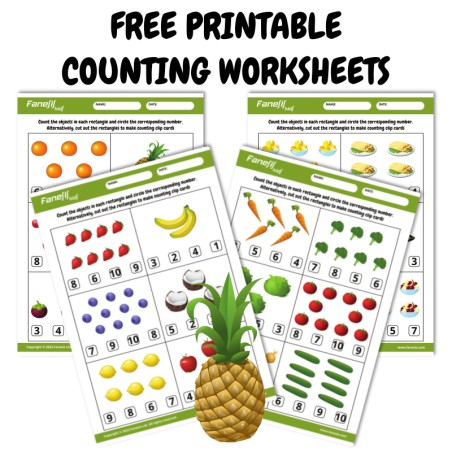 FREE Printable Counting Worksheets / Clip Cards for Kids Ages 3+