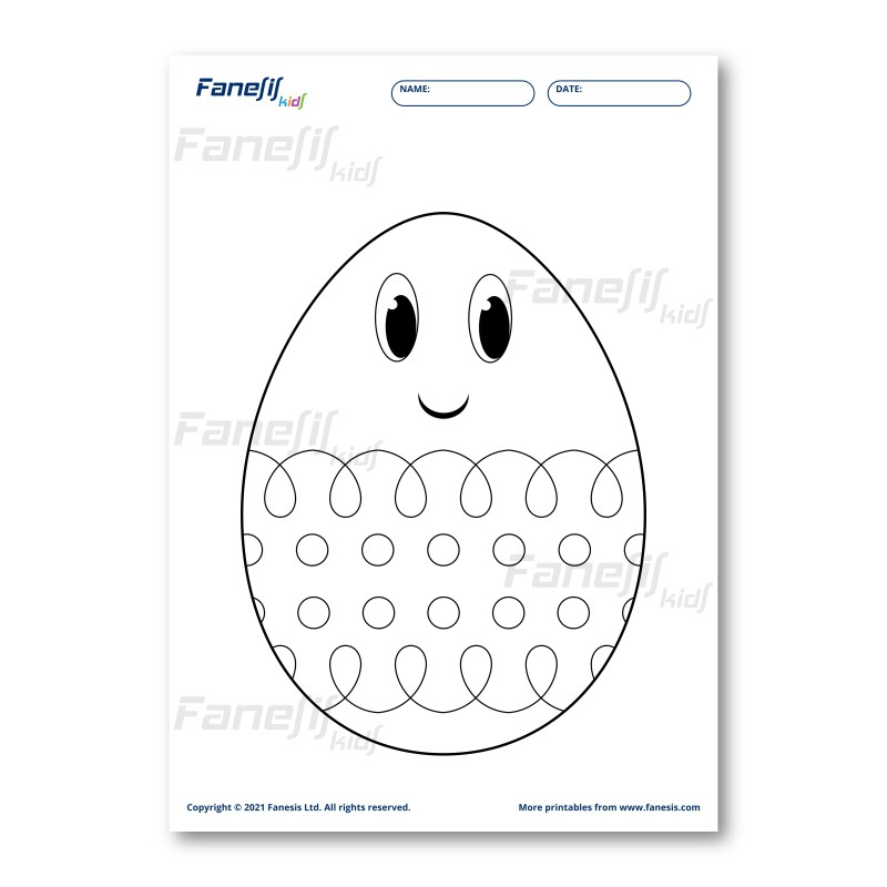 FREE Printable Easter Egg Coloring Page 1