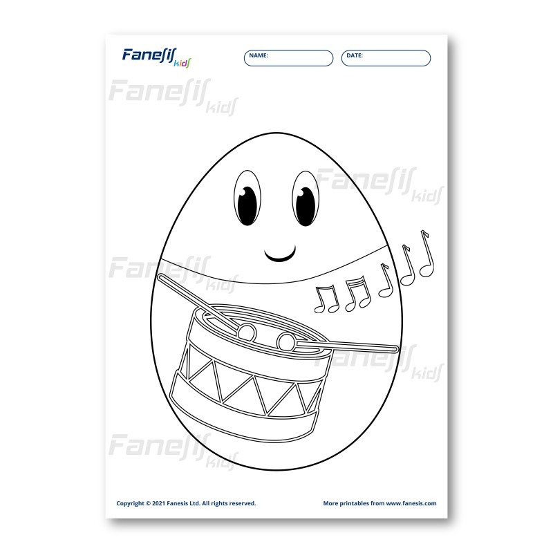 FREE Printable Easter Egg Coloring Page 3