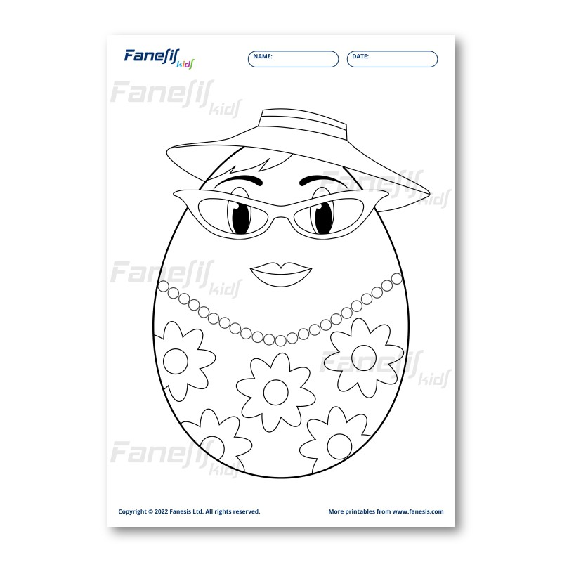 FREE Printable Easter Egg Coloring Page 10
