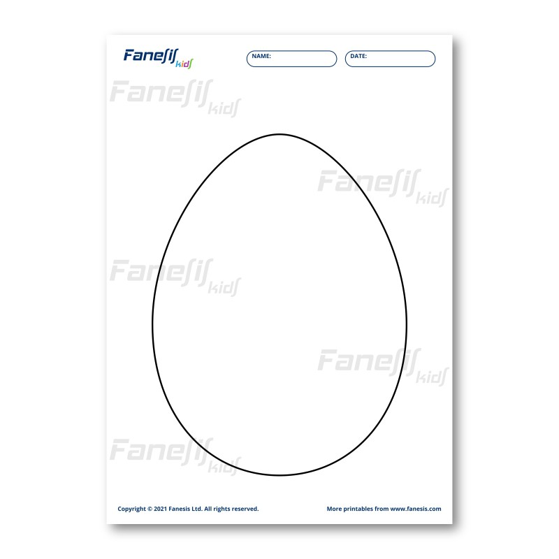 FREE Printable Blank Easter Egg Coloring Page