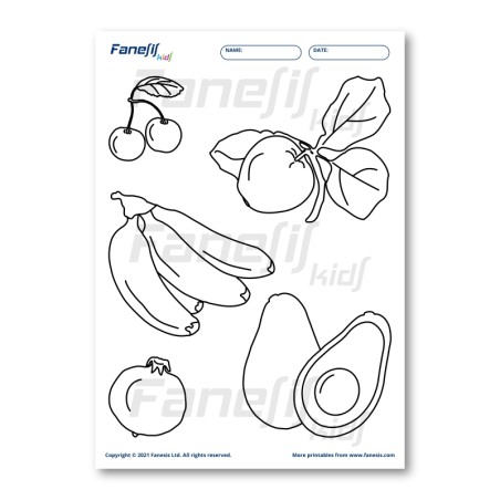 FREE Printable Coloring Page: Fruits