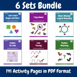 6 sets free bundle: printable activity worksheets for kids ages 3 5