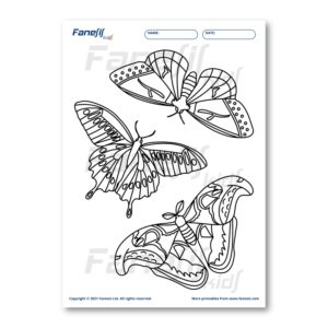 free printable coloring page: butterflies