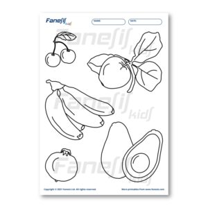 free printable coloring page: fruits