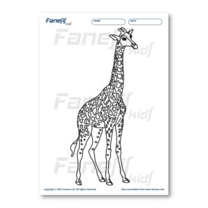 free printable coloring page: giraffe