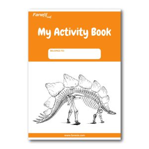 free printable my activity book cover: dinosaur