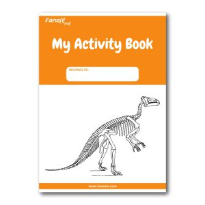 free printable my activity book cover: dinosaur