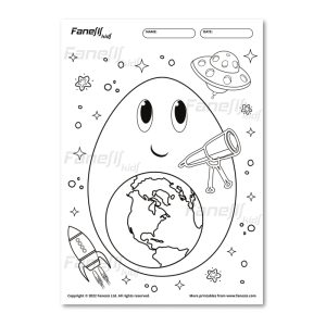free printable easter egg coloring page space