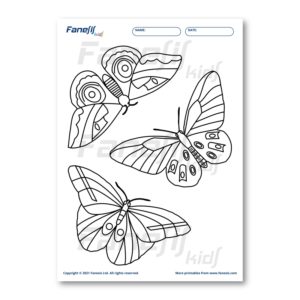 free printable coloring page: butterflies