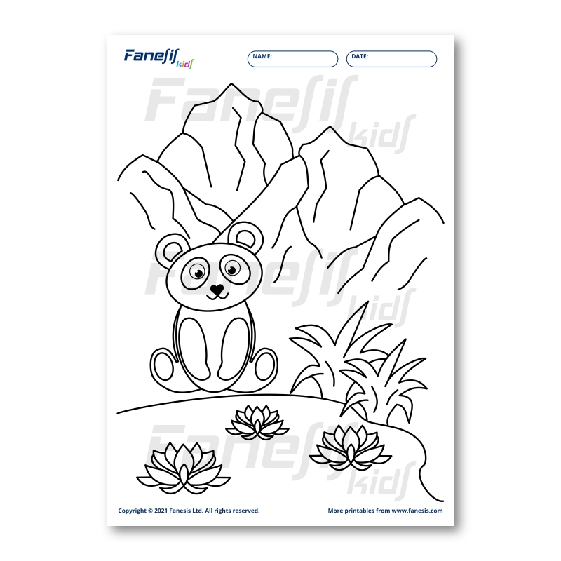 free printable coloring page: panda free printable coloring page: panda