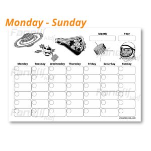 free printable blank monthly calendar (monday sunday): space
